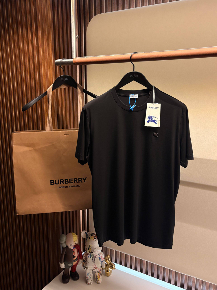İthal Burberry T-shirt Kırışmayan Kumaş (9224-Siyah)
