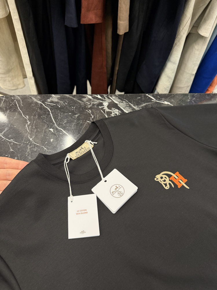 İthal Hermes T-shirt Kırışmayan Kumaş (9449-Siyah)