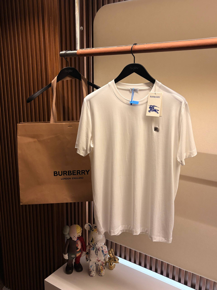 İthal Burberry T-shirt Kırışmayan Kumaş (9224-Beyaz)