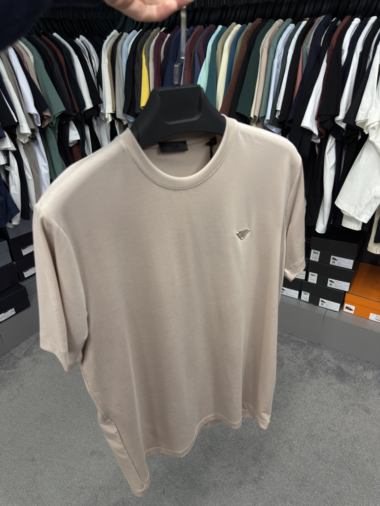 İthal Prada T-shirt Kırışmayan Kumaş (9460-Bej)