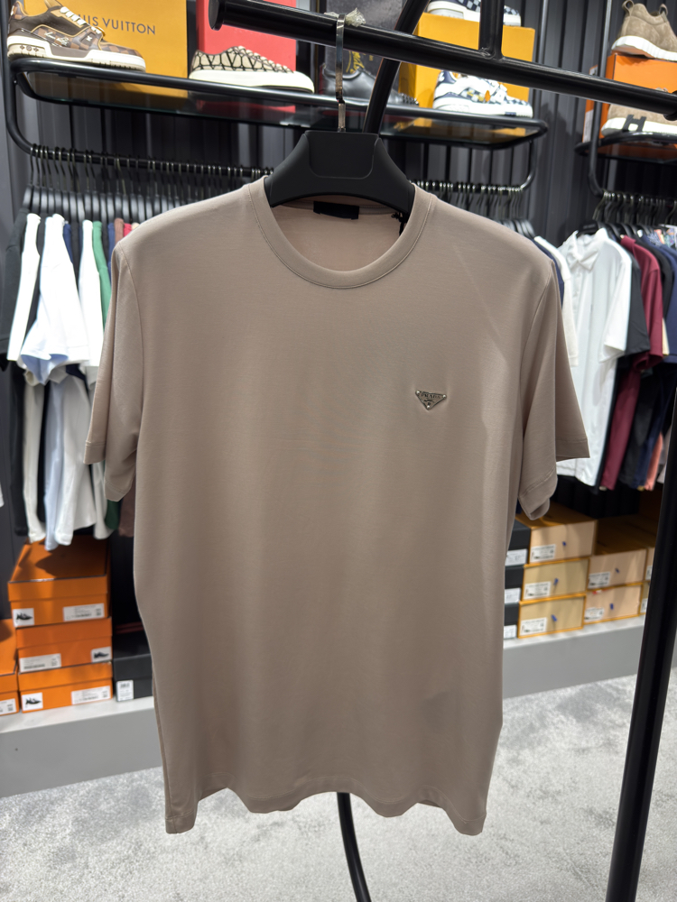 İthal Prada T-shirt Kırışmayan Kumaş (9460-Bej)