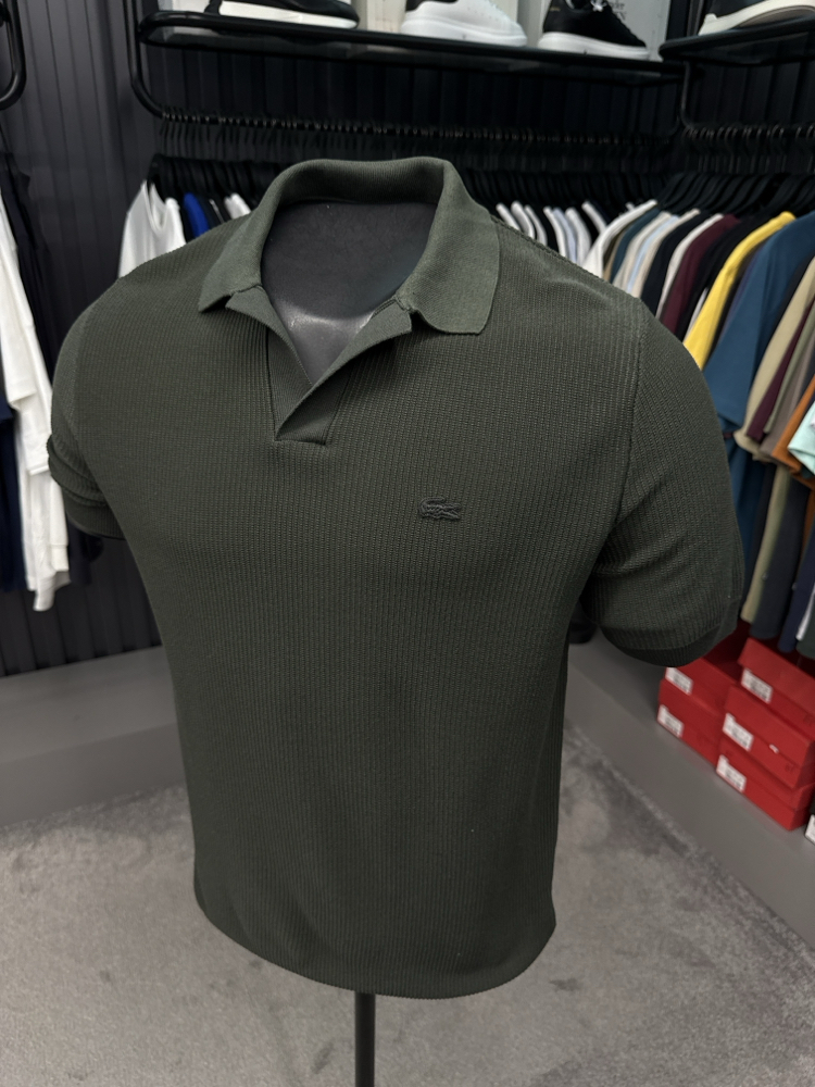 Örme V Triko Polo Yaka (Haki-33036)