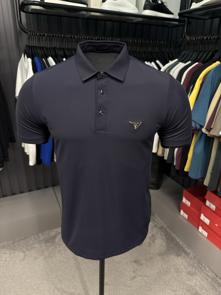 İthal Prada Polo Yaka Kırışmayan Kumaş (10072-Lacivert)