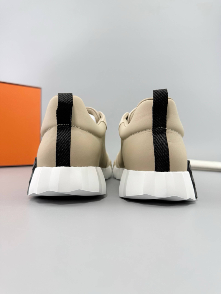 Hermes Bej Deri Sneakers (İTHAL ÜRÜN)