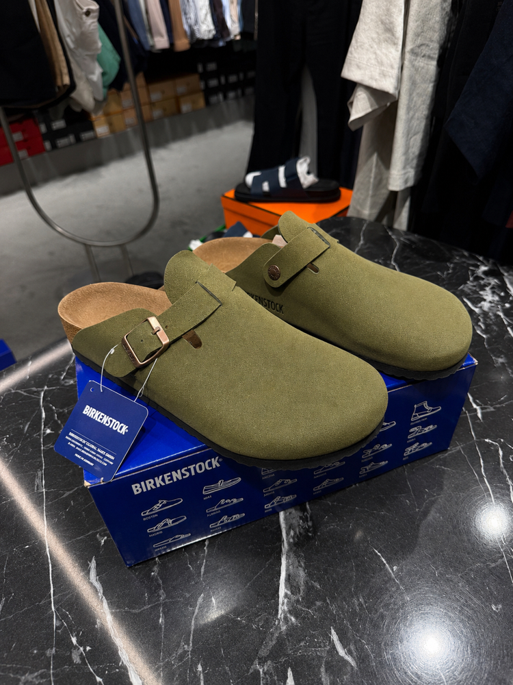 Birkenstock Yeni Sezon Boston Süet Terlik (Haki)