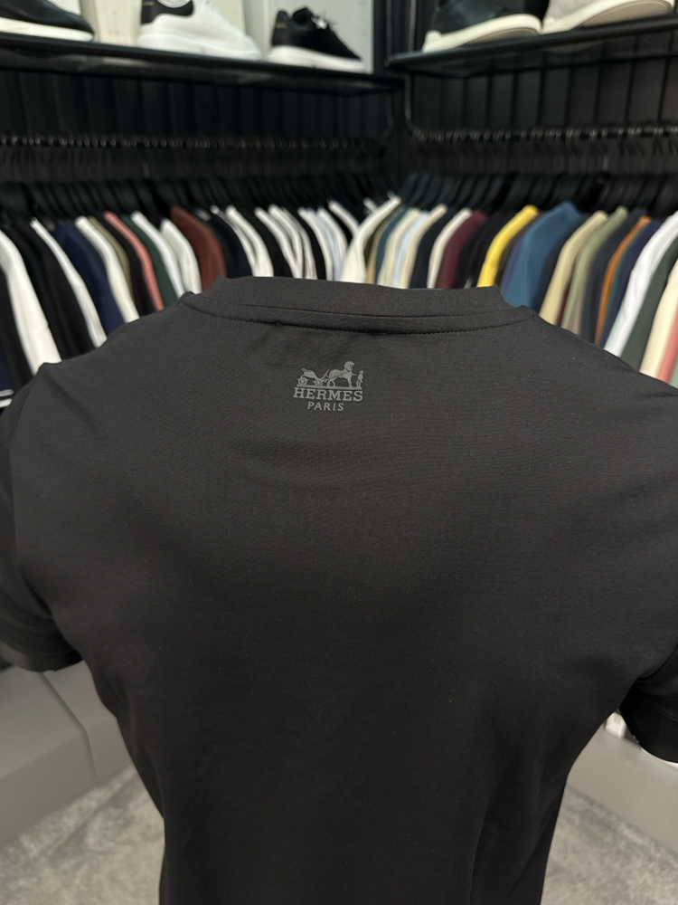 İthal Hermes T-shirt Kırışmayan Kumaş (15054-Kahverengi)