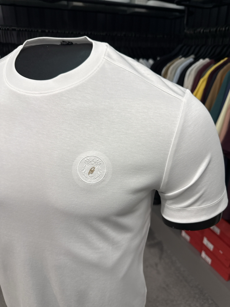 İthal BİRONİ  T-shirt Kırışmayan Kumaş (26096-Beyaz)