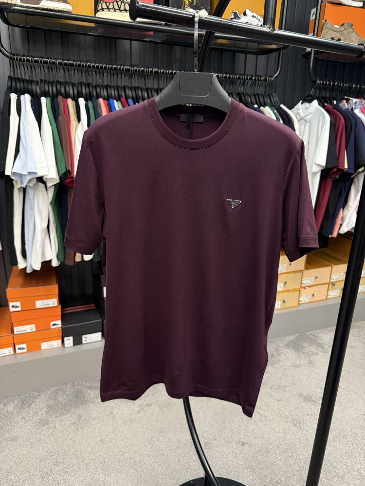İthal Prada T-shirt Kırışmayan Kumaş (9460-Mürdüm)