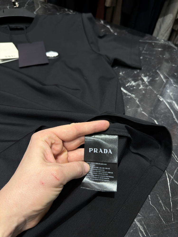 İthal Prada T-shirt Kırışmayan Kumaş (9430-Siyah)