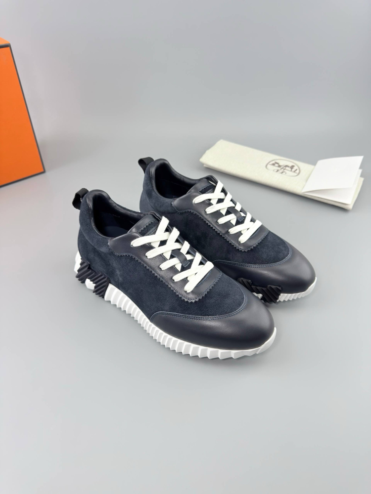 Hermes Lacivert Deri Sneakers (İTHAL ÜRÜN)