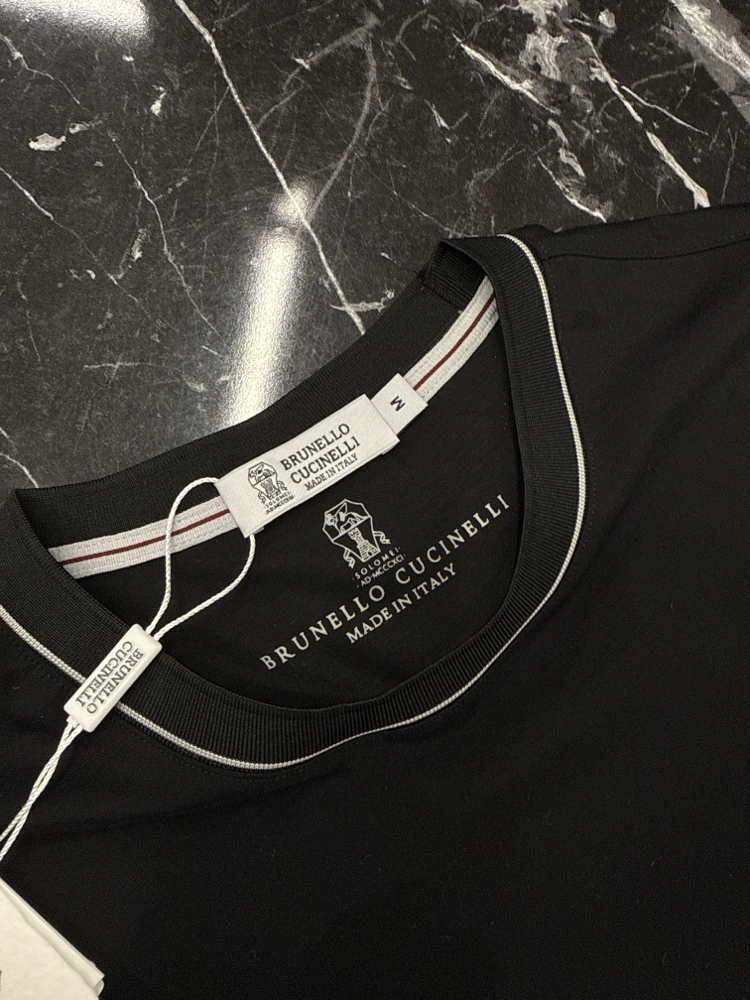 İthal Brunello Cucınelli T-shirt Kırışmayan Kumaş (7214-Siyah)