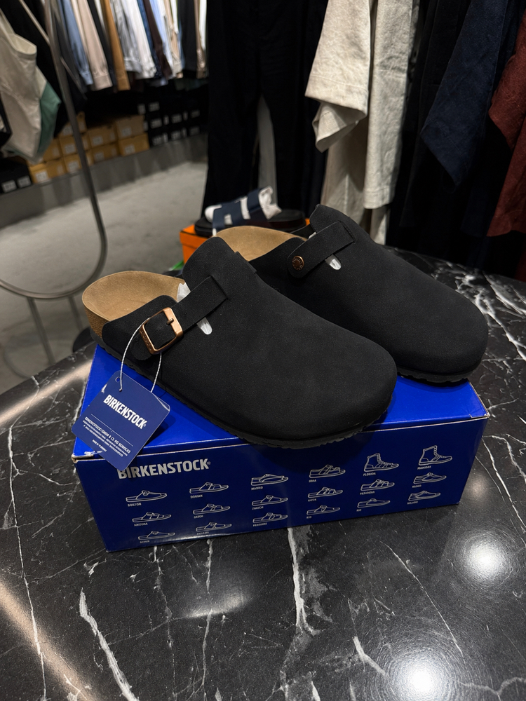 Birkenstock Yeni Sezon Boston Süet Terlik (Siyah)