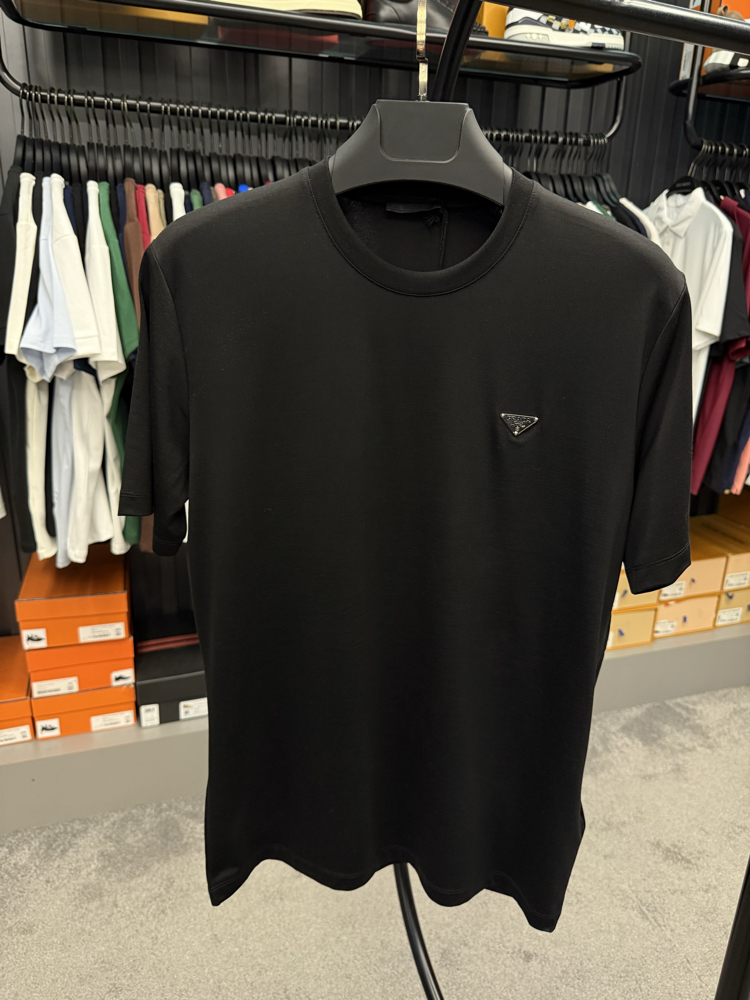 İthal Prada T-shirt Kırışmayan Kumaş (9460-Siyah)