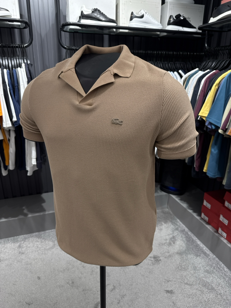 Örme V Triko Polo Yaka (Bej-33036) 