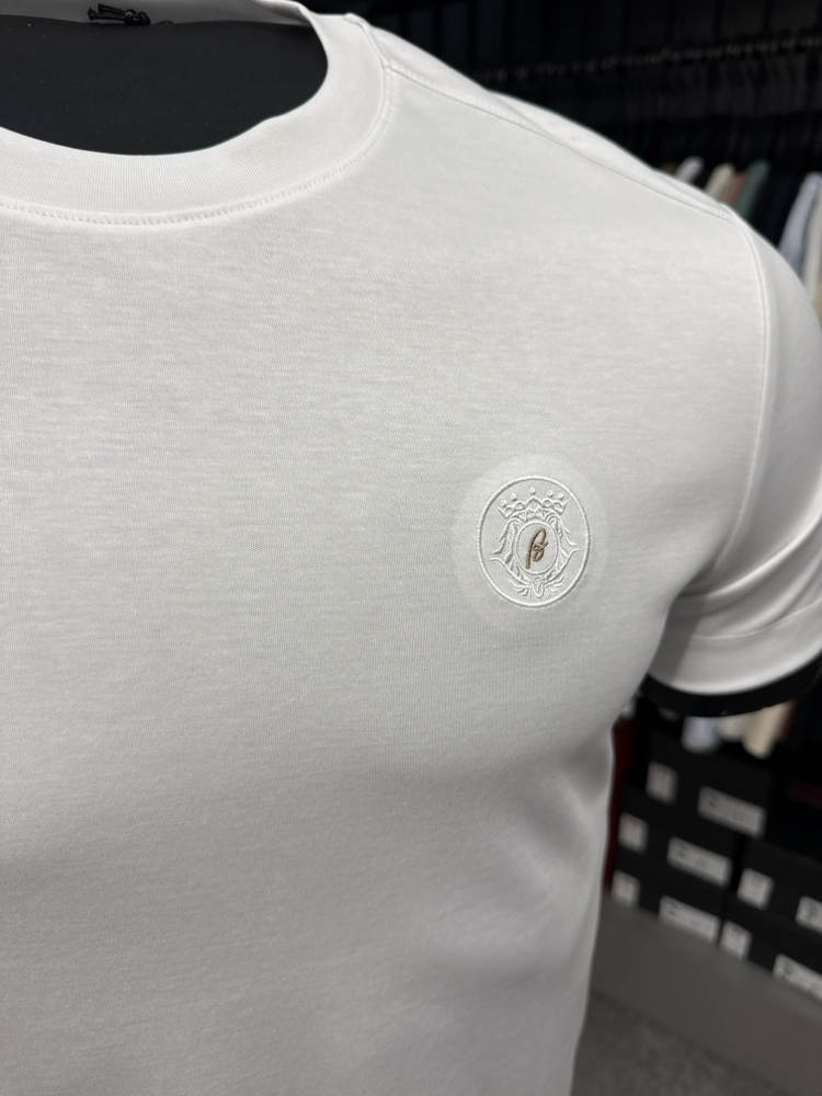 İthal BİRONİ  T-shirt Kırışmayan Kumaş (26096-Beyaz)