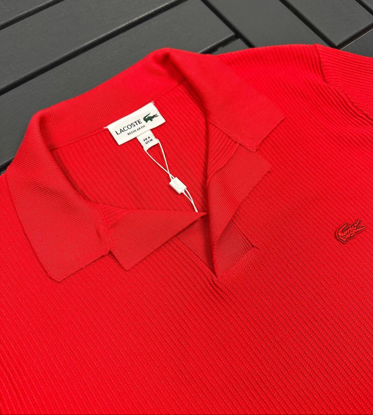 Örme V Triko Polo Yaka (Kırmızı-33036)