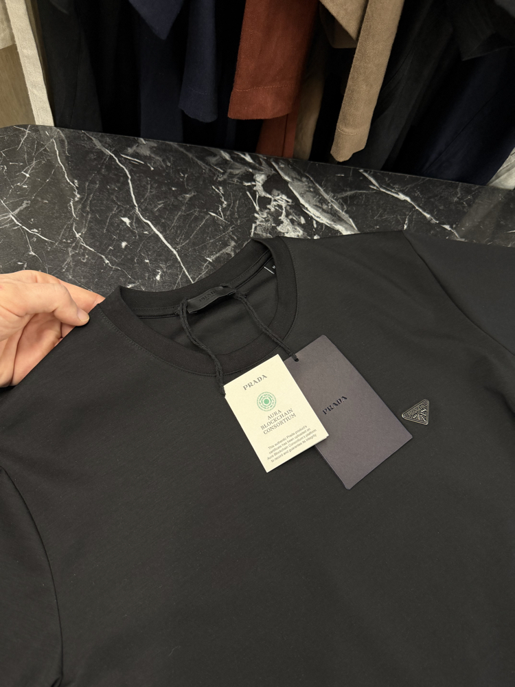 İthal Prada T-shirt Kırışmayan Kumaş (9434-Siyah)