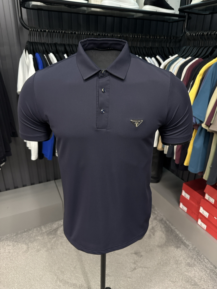 İthal Prada Polo Yaka Kırışmayan Kumaş (10072-Lacivert)