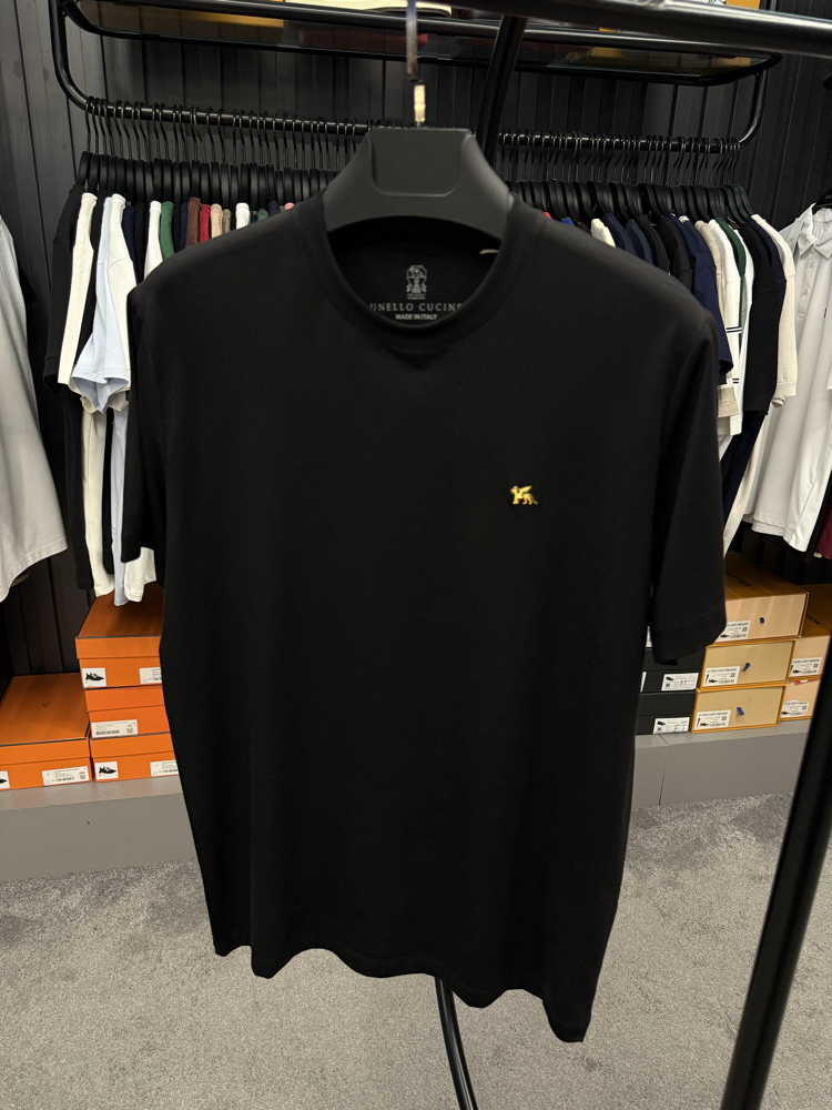 İthal Brunello Cucınelli T-shirt Kırışmayan Kumaş (9427-Siyah)