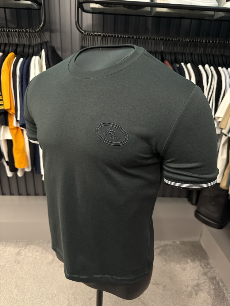 İthal Etro T-shirt Kırışmayan Kumaş (290001-Haki)