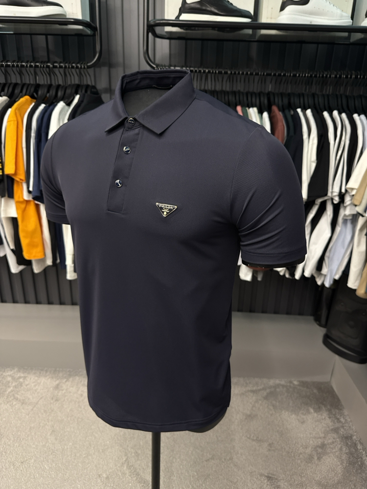 İthal Prada Polo Yaka Kırışmayan Kumaş (10072-Lacivert)