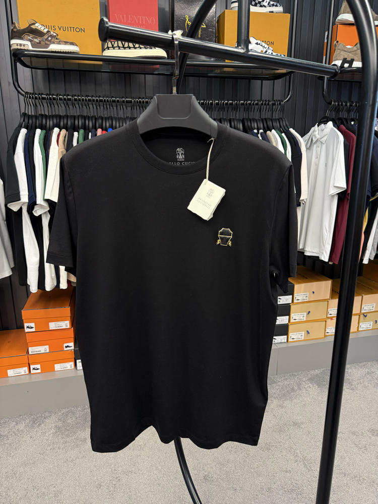 İthal Brunello Cucinelli T-shirt Kırışmayan Kumaş (9462-Beyaz)