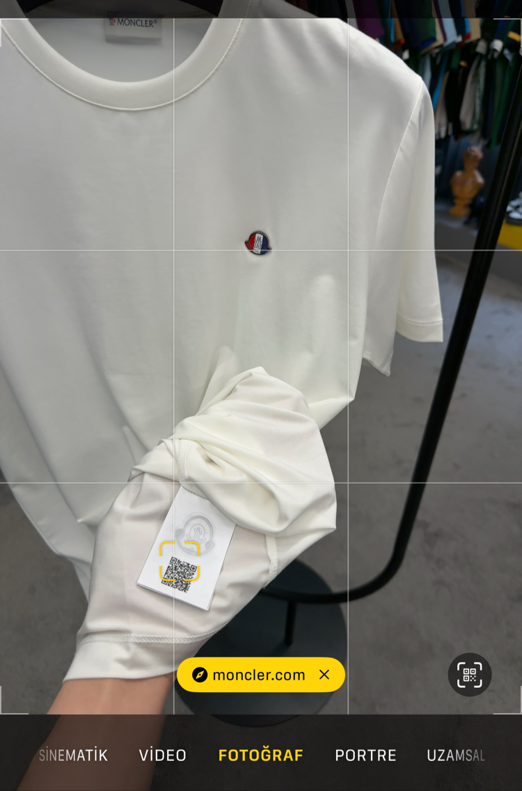 İthal Moncler T-shirt Kırışmayan Kumaş (418-Beyaz)