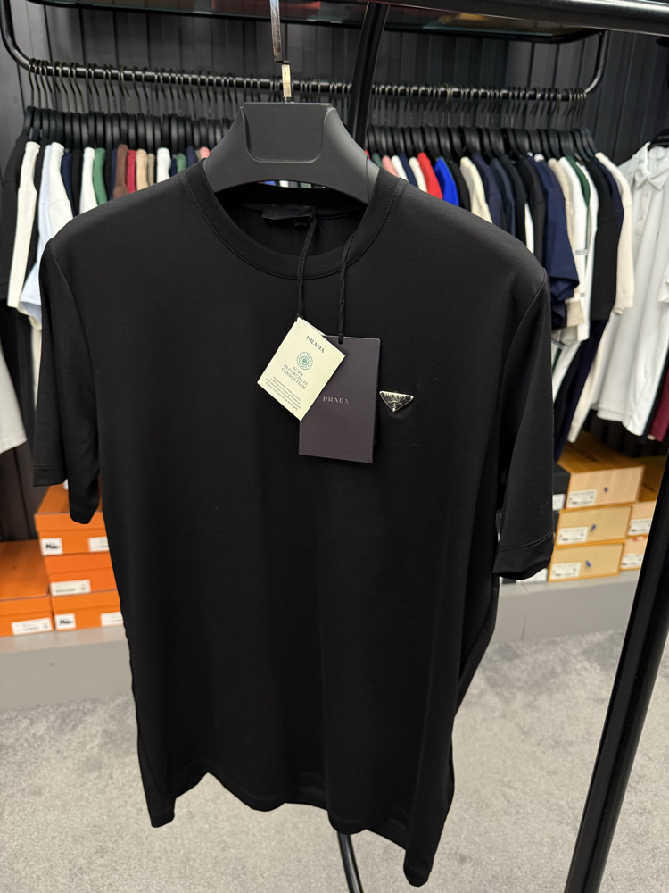 İthal Prada T-shirt Kırışmayan Kumaş (9460-Siyah)