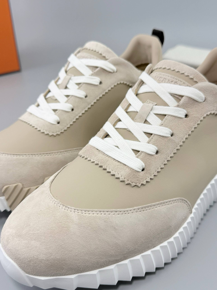 Hermes Bej Deri Sneakers (İTHAL ÜRÜN)