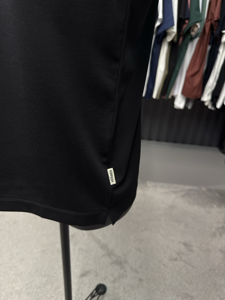 İthal Hermes T-shirt Kırışmayan Kumaş (15054-Kahverengi)