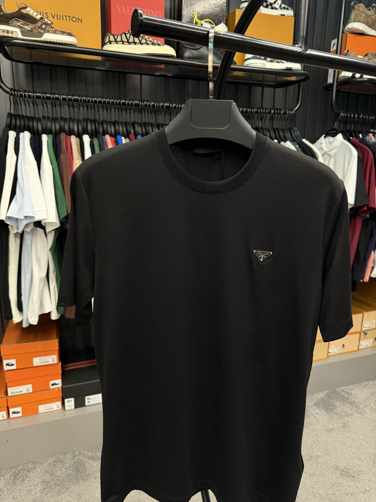 İthal Prada T-shirt Kırışmayan Kumaş (9460-Siyah)