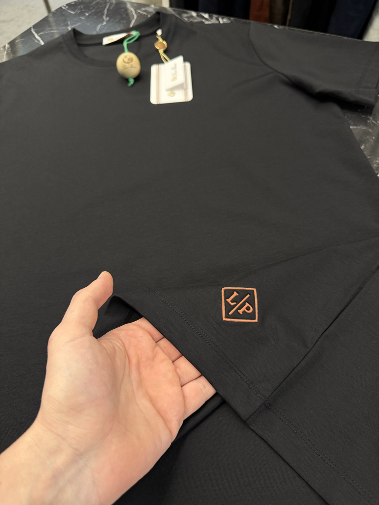 İthal Lora Piana T-shirt Kırışmayan Kumaş (9444-Siyah)