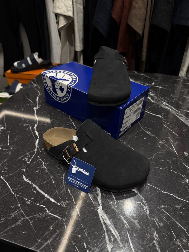 Birkenstock Yeni Sezon Boston Süet Terlik (Siyah)
