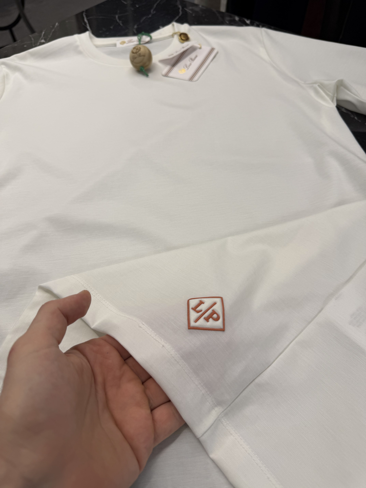 İthal Lora Piana T-shirt Kırışmayan Kumaş (9444-Beyaz)