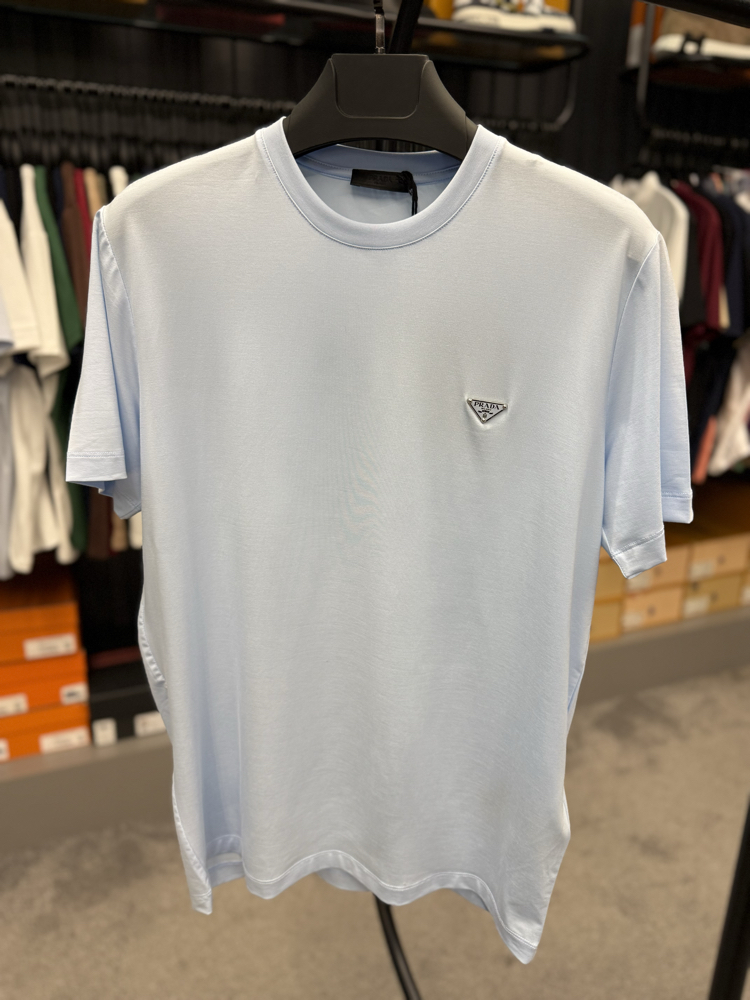 İthal Prada T-shirt Kırışmayan Kumaş (9460-Mavi)
