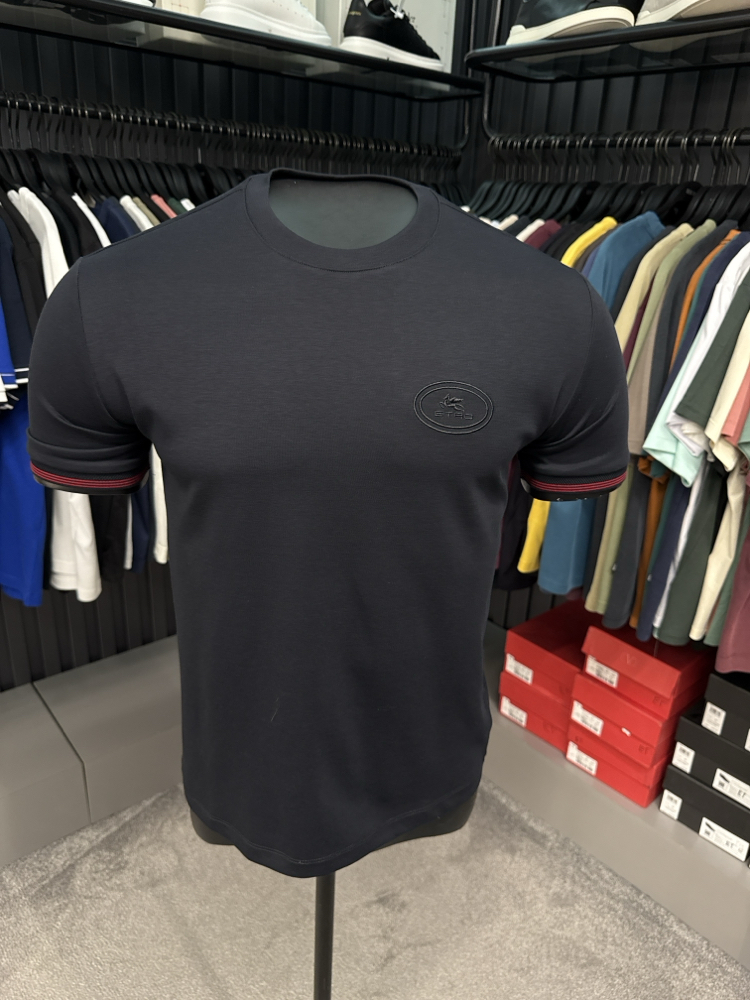İthal Etro T-shirt Kırışmayan Kumaş (290001-Siyah)
