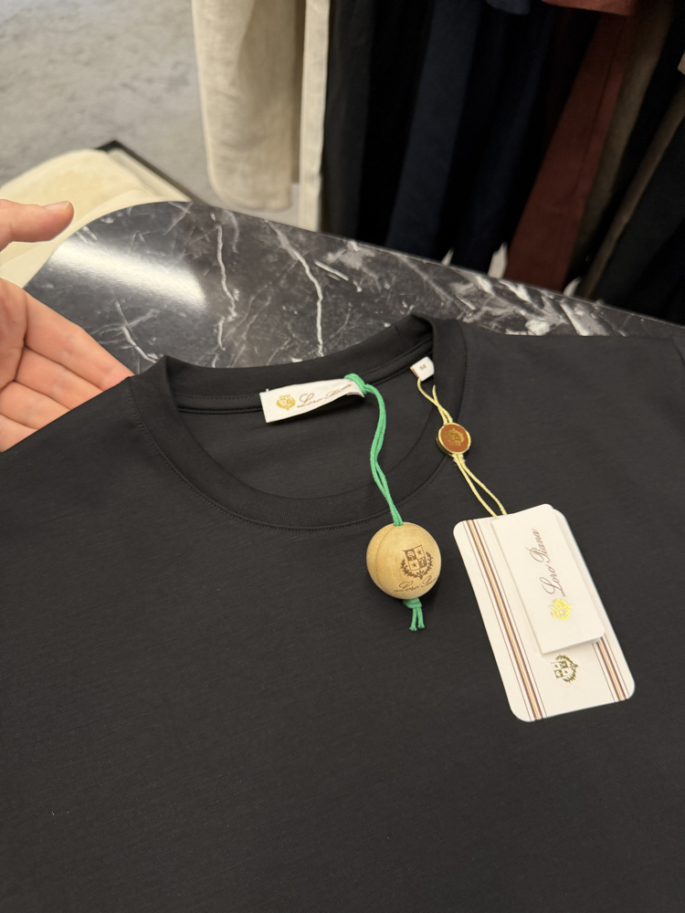 İthal Lora Piana T-shirt Kırışmayan Kumaş (9444-Siyah)