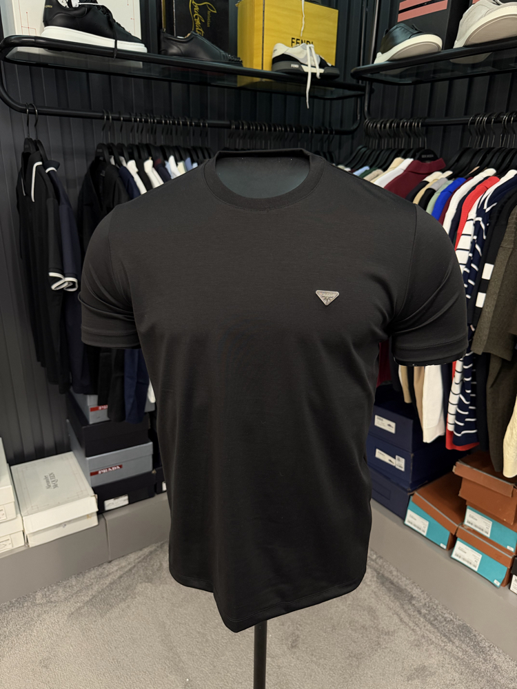 İthal Prada T-shirt Kırışmayan Kumaş (9434-Siyah)