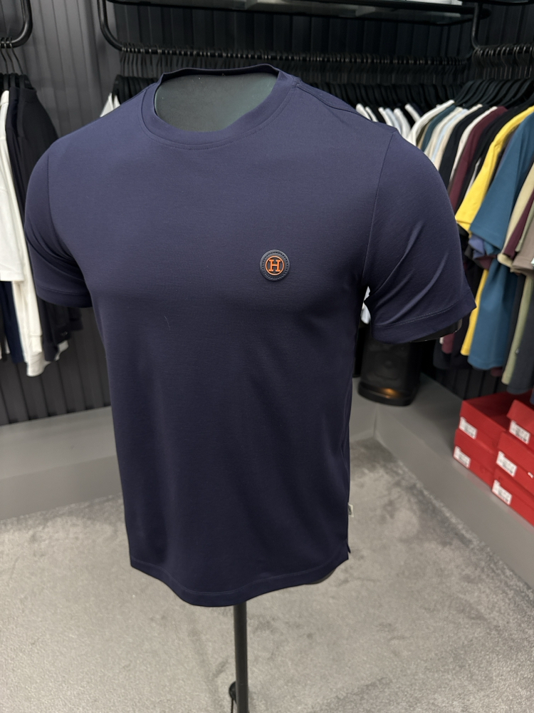 İthal Hermes T-shirt  Kırışmayan Kumaş (15054-Lacivert)