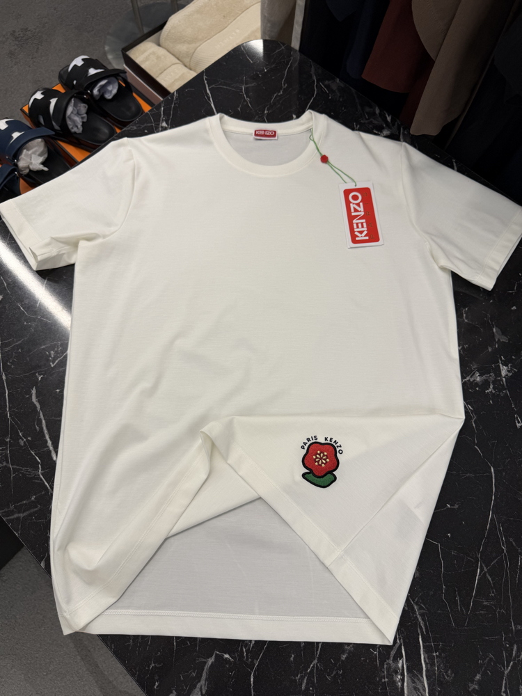 İthal Kenzo T-shirt Kırışmayan Kumaş (9446-Beyaz)