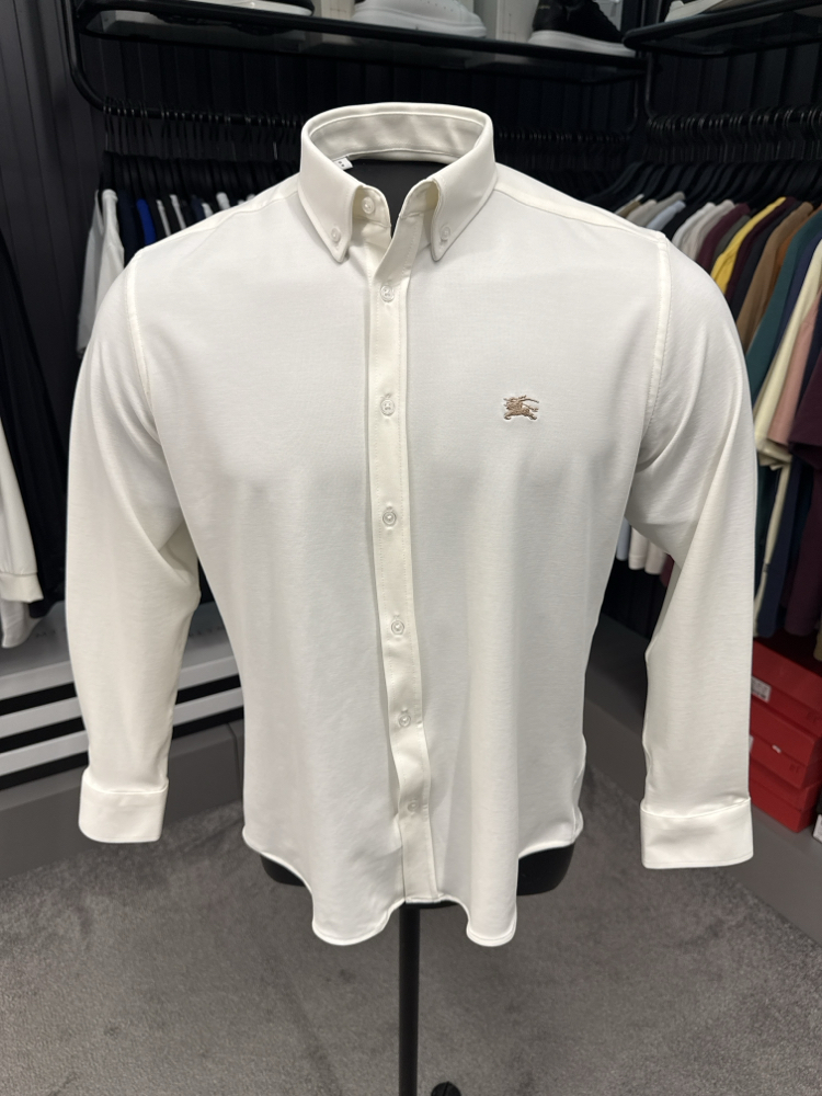 Burberry Yıkamalı Modal Kırışmayan Kumaş Gömlek (3914-Beyaz)