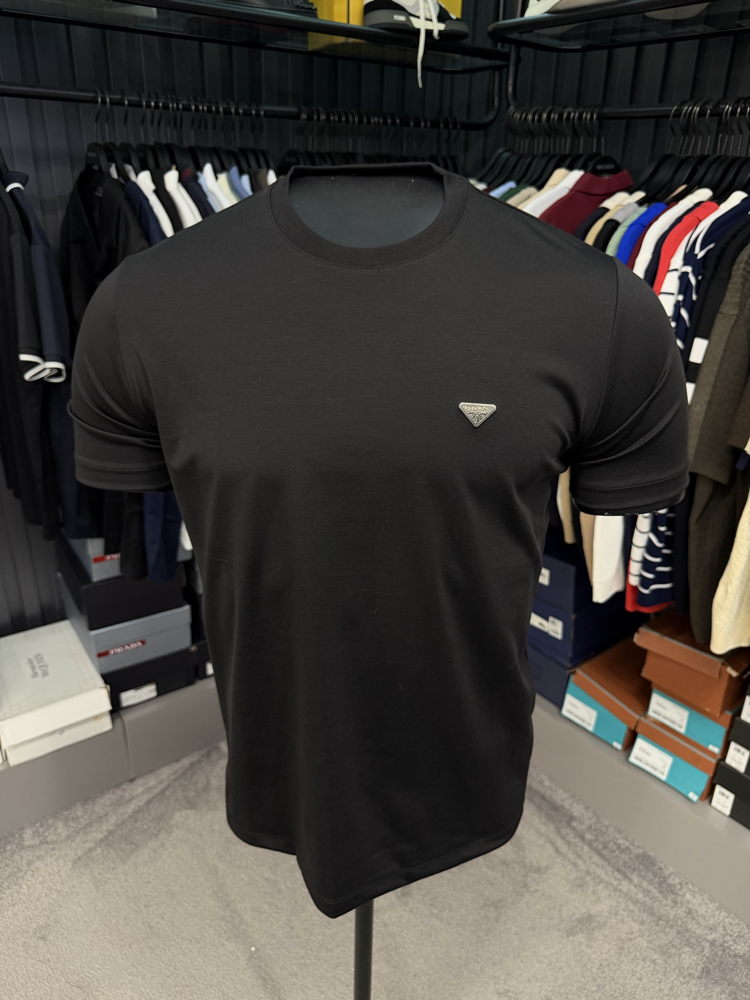 İthal Prada T-shirt Kırışmayan Kumaş (9434-Siyah)