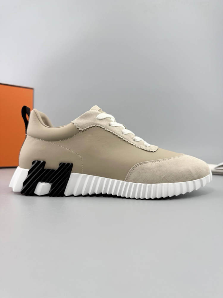Hermes Bej Deri Sneakers (İTHAL ÜRÜN)
