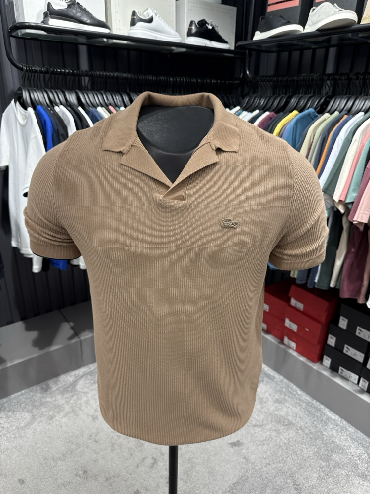 Örme V Triko Polo Yaka (Bej-33036) 