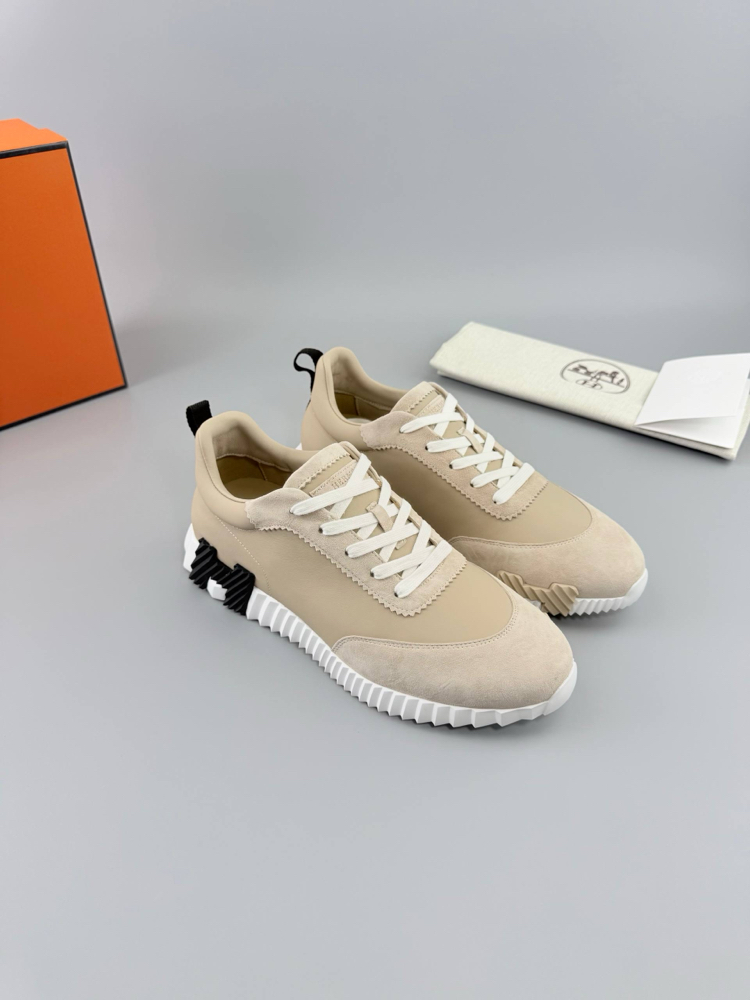 Hermes Bej Deri Sneakers (İTHAL ÜRÜN)