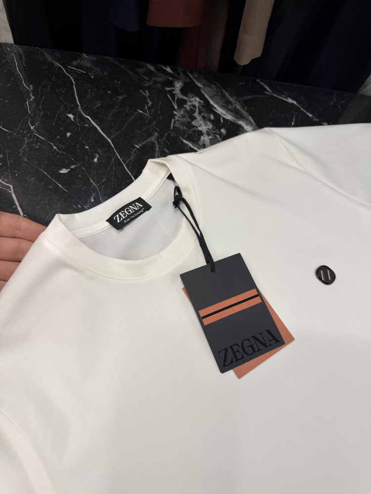 İthal Zegna T-shirt Kırışmayan Kumaş (9461-Beyaz)