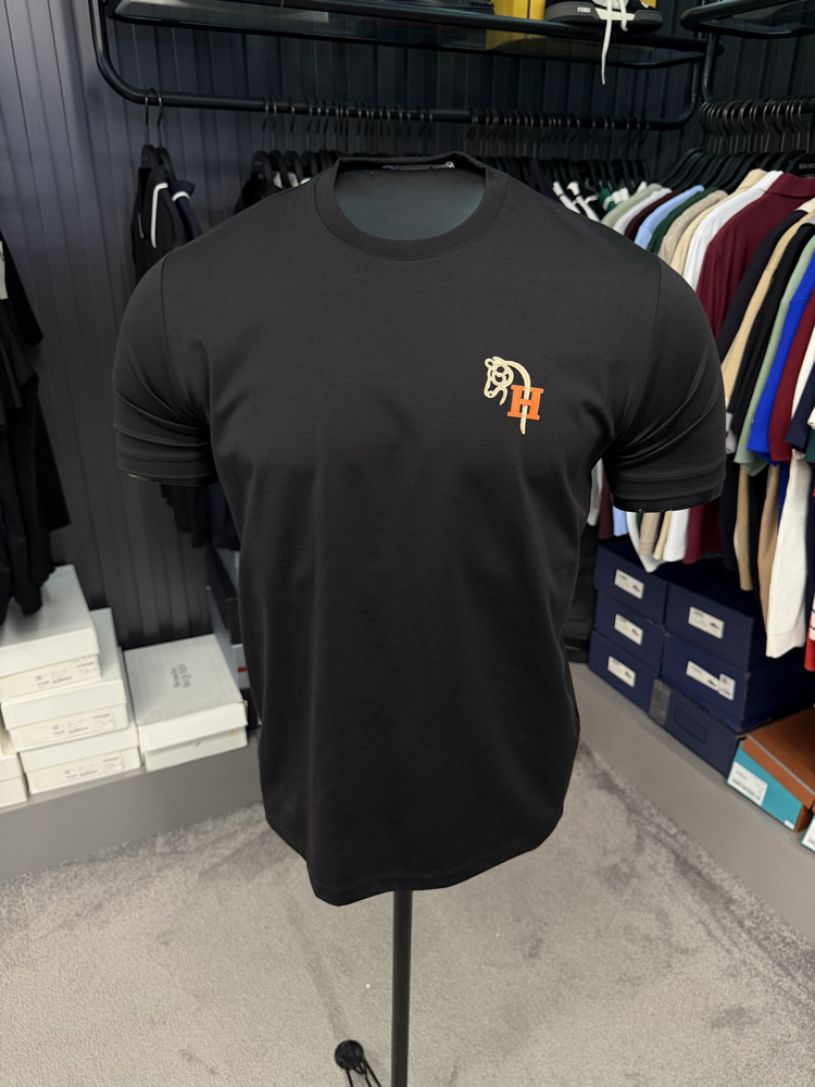İthal Hermes T-shirt Kırışmayan Kumaş (9449-Siyah)
