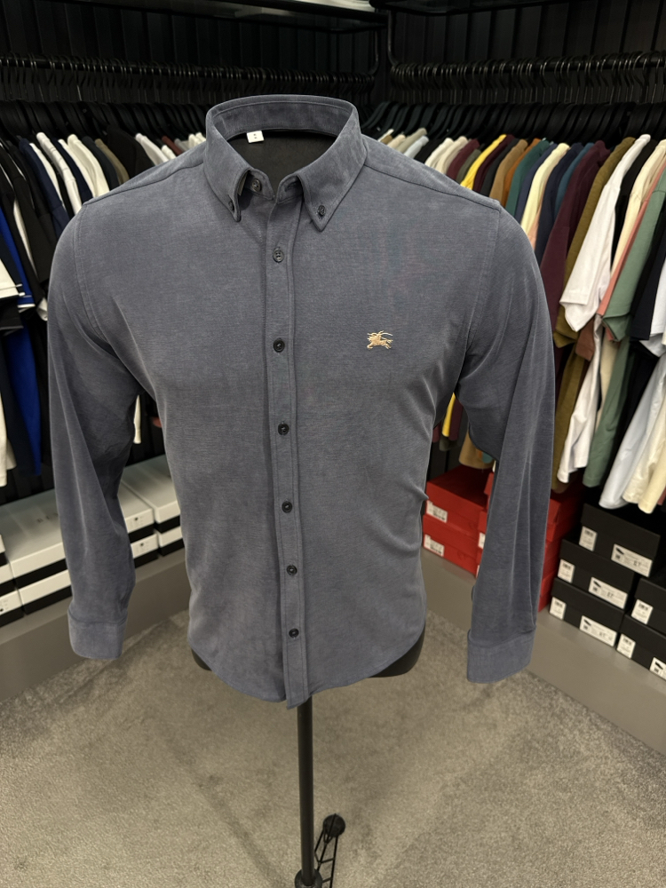 Burberry Yıkamalı Modal Kırışmayan Kumaş Gömlek (3914-Lacivert)