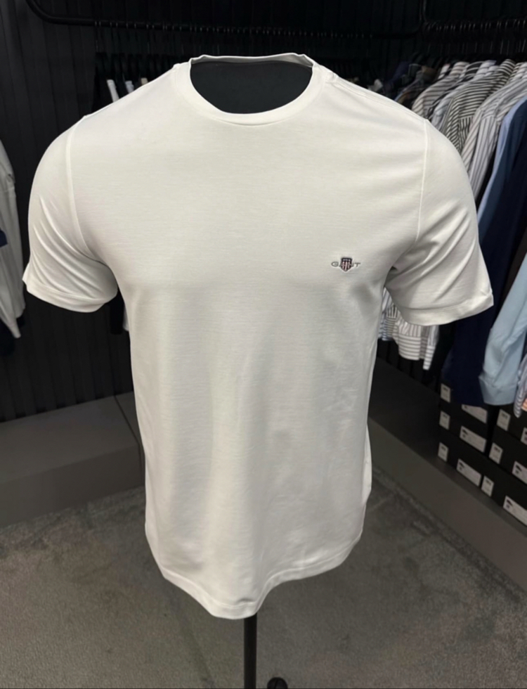Modal Kırışmayan Kumaş T-shirt  (15048-Beyaz)