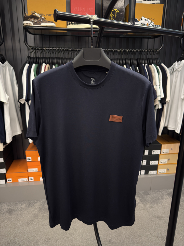İthal Brunello Cucınelli T-shirt Kırışmayan Kumaş (9450-Lacivert)